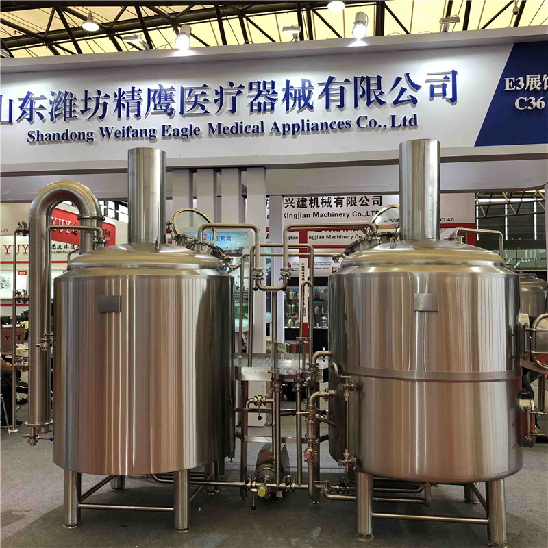 500L  two-vessels craft beer brewery system with jacketed fermenter manufacturer ZXF